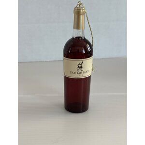Chateau Santa 2013 Christmas Ornament Wine Bottle Design Red & Gold